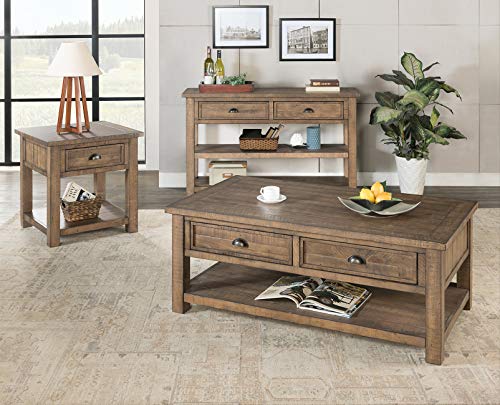 Martin Svensson Home Monterey Solid Wood Sofa Console Table - Reclaimed Natural Finish - Modern Farmhouse - Entryway Table with Two Spacious Drawers - color: Reclaimed Natural
