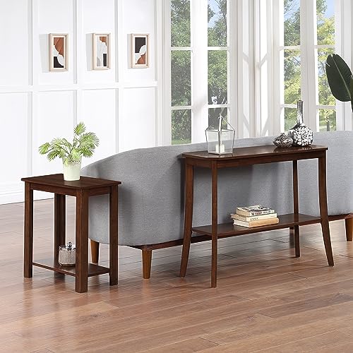 Convenience Concepts Designs2Go Baja Chairside End Table 23.75"- Modern Living Room Table with Storage Shelf, Transitional Bedside Table, Espresso - color: Espresso
