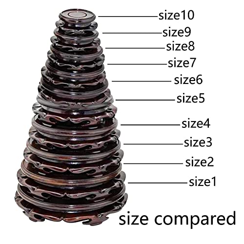 Oriental Furniture Wooden Display Stand Base Lotus Pedestal Vase Base Table Lamp Teapot Base Black Catalpa Furniture Stable Home Decoration Size7 (3.74x1.38in)