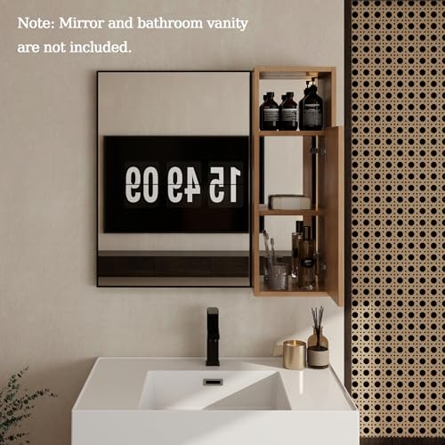 10" Bathroom Wall Mounted Storage Cabinet – Bathroom Mirror Cabinet with Soft-Close Door, Plywood Construction, Space-Saving Floating Design for Toiletries, Cosmetics & Daily Essentials - size: 10"-I