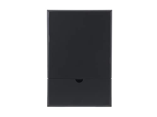 Martin Svensson Home Elegant Chairside End Table with Power — 24″W x 16″D x 25″H, Antique Black — Transitional Painted Accent Table with Flip-Top USB Charging, Drawer & Cabinet Storage - color: Antique Black