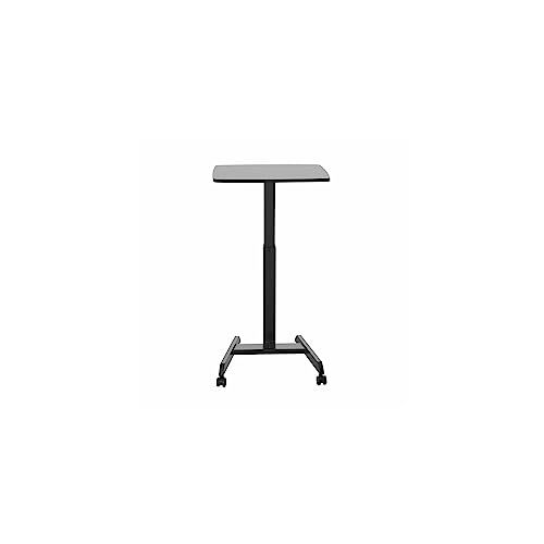 Kantek Mobile Sit Stand Laptop Cart, Adjustable Height (29"-49"), Rolling Laptop Computer Workstation 23.6" x 20.5", Foot Pedal Control, Steel Frame, Black - color: Black, style: Compact