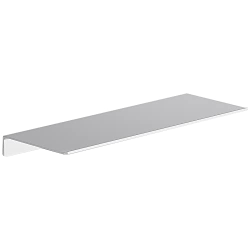 16 inch Floating Shelf for Wall Organizer & Storage, Display Shelf, Metal Wall Shelf for Bathroom, Living Room, Kitchen, Bedroom(Silver) - color: Silver, size: 16 in