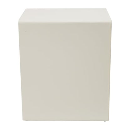 Modern Bedside Table, Minimalist Nightstand Small Narrow Side Table with 2 Drawers for Bedroom Living Room Small Space White
