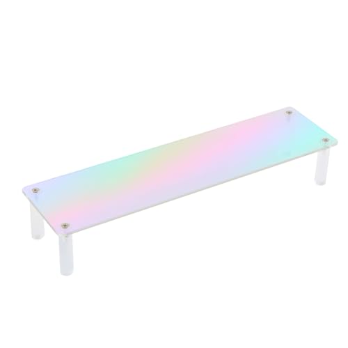 T Tulead 1 Tier Acrylic Display Riser 11.8" Length Detachable Display Shelf | Decorative Display Stand for Cupcake Perfume Jewelry, Iridescent Rectangle Cupcake Stand Holder, Perfume Organizer Stand - color: Iridescent, size: 1 Tier 7.87"