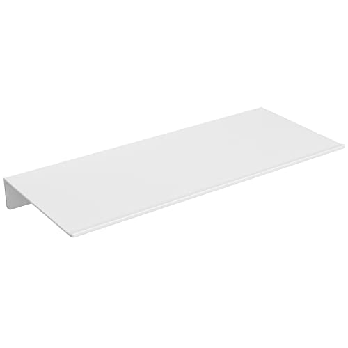 8 inch White Small Floating Shelf for Wall Organizer & Storage, Mini Display Shelf, Metal Wall Shelf for Bathroom, Living Room, Kitchen, Bedroom - color: White, size: 8 in