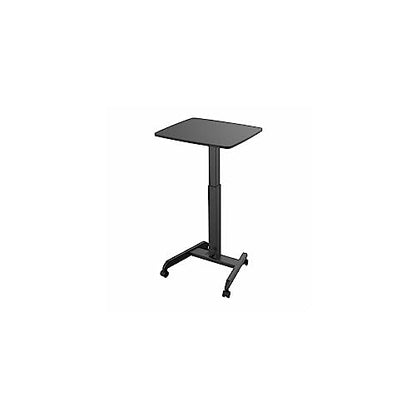 Kantek Mobile Sit Stand Laptop Cart, Adjustable Height (29"-49"), Rolling Laptop Computer Workstation 23.6" x 20.5", Foot Pedal Control, Steel Frame, Black - color: Black, style: Compact