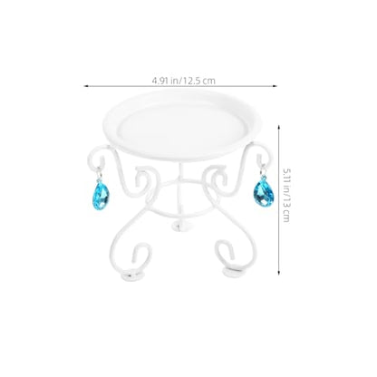 NUOBESTY Plant Pedestal Stand for Indoor/Outdoor Flower Pots Rack Holds White Iron Floor Plant Stand for Living Room and Home