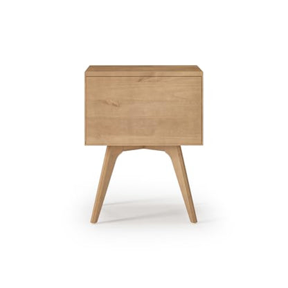 Camaflexi Mid Century Modern One Drawer Nightstand/Solid Wood/Partial Assembly Required - Light Oak Finish - color: Light Oak