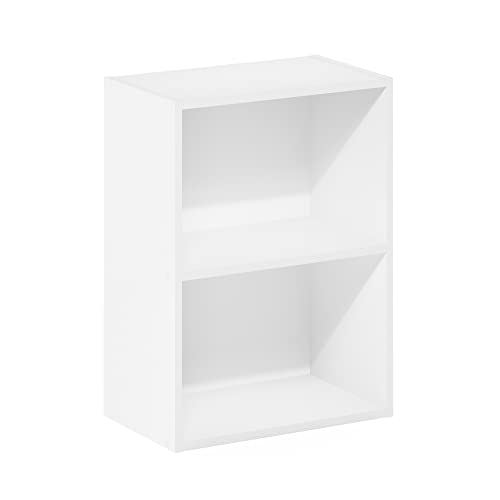 Furinno Luder Bookcase / Book / Storage, 2-Tier, White - color: White, size: 2-Tier, 9 x 16 x 21
