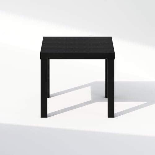 Furinno Classic Modern Coffee Table, Printer Stand, Black | 1.8" Triple Thick Square Tabletop, Side Table with 4 Legs, for Living Room, Bedroom, Home Office - color: Black, size: Square