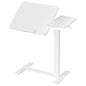 DUMOS Small Standing Desk Rolling Table Adjustable Height, Laptop Mobile Stand with Wheels, Portable Computer Workstation with Tiltable Desktop for Teacher Classroom Home Office, White - color: White