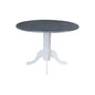 International Concepts Inch Dual 42 Drop Leaf Dining Table, White/Heather Gray - color: White/Heather Gray