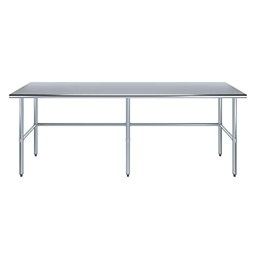 24 in. x 96 in. Open Base Stainless Steel Work Table | Residential & Commercial | Food Prep | Heavy Duty Utility Work Station | NSF - size: 96 in. Length x 24 in. Width