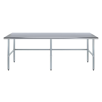 24 in. x 96 in. Open Base Stainless Steel Work Table | Residential & Commercial | Food Prep | Heavy Duty Utility Work Station | NSF - size: 96 in. Length x 24 in. Width