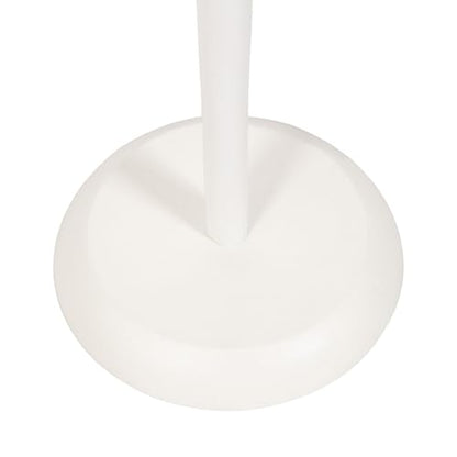 Kate and Laurel Alessia Modern Decorative Metal Drink Table, 8 x 8 x 22, White, Transitional Round Cast Aluminum Pedestal Plant Stand with Rough Texture and Wavy Scalloped Edge - color: White