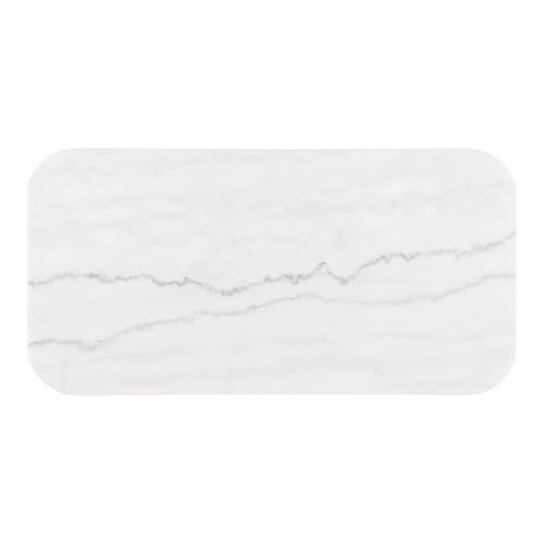 Furniture of America Beryl Modern Rectangle White Genuine Marble Top Coffee Table with Fluted Pedestal Base and Gold Stainless Steel Accent, Low Profile Table for Living Room, Home Office, Black - size: Coffee table, style: Rectangle