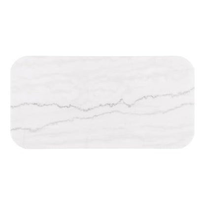 Furniture of America Beryl Modern Rectangle White Genuine Marble Top Coffee Table with Fluted Pedestal Base and Gold Stainless Steel Accent, Low Profile Table for Living Room, Home Office, Black - size: Coffee table, style: Rectangle