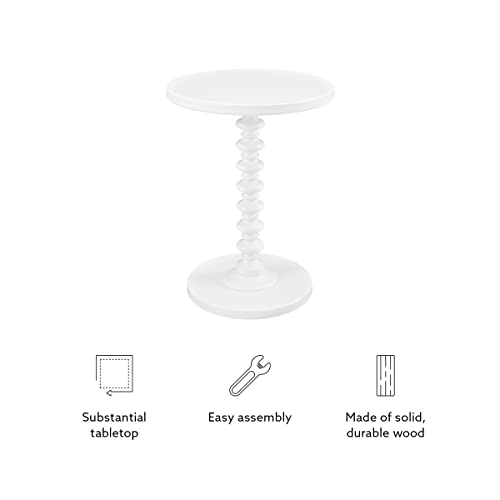 Powell Furniture Powell Round Spindle, White Table 17 x 22.25 x 17 - color: White