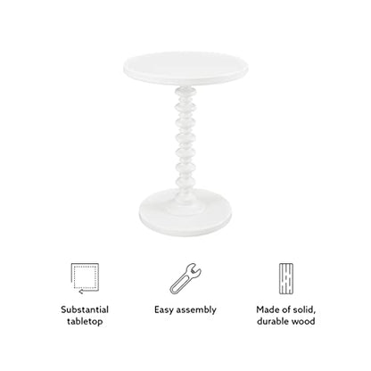 Powell Furniture Powell Round Spindle, White Table 17 x 22.25 x 17 - color: White