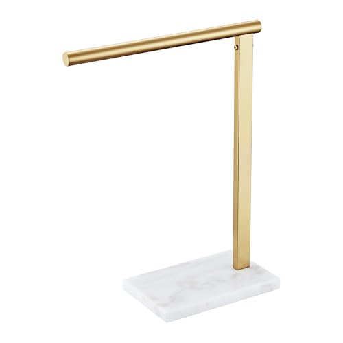 KOKOSIRI Hand Towel Rack Standing Towel Bar with Steady Marble Base for Bathroom Vanity Countertop, Brushed Gold Stainless Steel 15.7'' Height THS0006-BG - color: Brushed Gold, size: 1-Bar