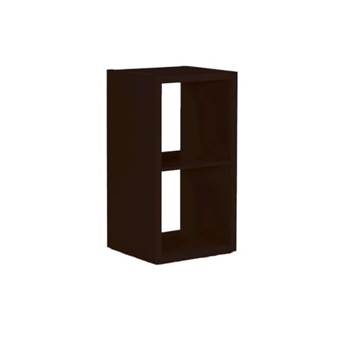 Riverbay Furniture Two Cubby Wood Storage Cabinet, 30 in Wide, Sturdy Particleboard and Veneer Construction, Espresso Finish, Horizontal or Vertical Use, Compact Design for Home Organization - size: 2 Cubby
