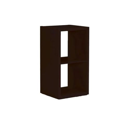 Riverbay Furniture Two Cubby Wood Storage Cabinet, 30 in Wide, Sturdy Particleboard and Veneer Construction, Espresso Finish, Horizontal or Vertical Use, Compact Design for Home Organization - size: 2 Cubby