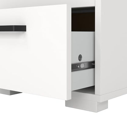 2 Drawer Nightstand, 15.8" W x 15.6" D x 17.4" H | Compact Design