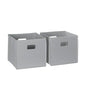 RiverRidge Folding Storage Bins - 2-pack of 10in Tall Gray Cubes | Fabric Bins, Set of 2 Storage Cubes, Cut-out Handles, Playroom Closet Organizer, Collapsible Cubby with Bottom Board Insert - color: 2 Gray 10in H Bins