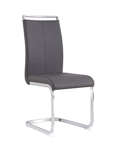 Baysitone Modern Dining Chairs Set of 2, Side & Kitchen Chairs with Faux Leather Padded Seat High Back, for Dining, Kitchen, Living Room - Grey - color: Grey, size: Set of 2