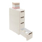 4 Tier Mobile Storage Cart, Modern White Slim Rolling Storage Cabinet with Wheels, Compact Organizer Cart for Kitchen Bathroom Bedroom Office (4 Drawer) - size: 4 Drawer