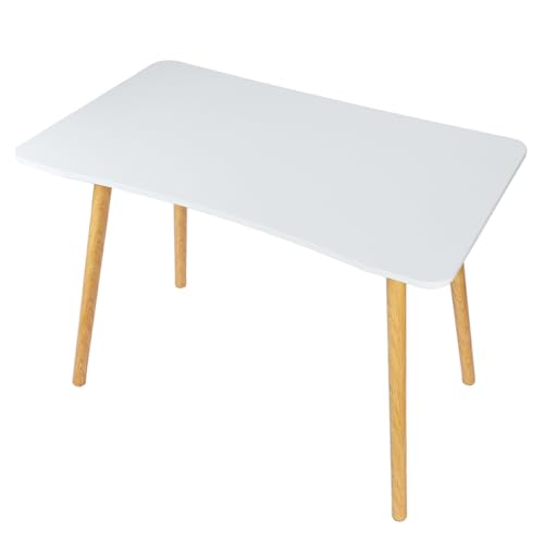 Small Computer Desk Study Work Table Simple Style Modern Wood Writing Table for Home Bedroom Office White