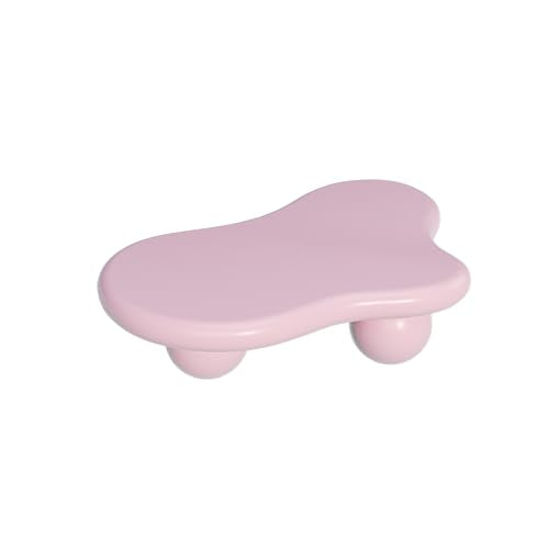 47.2" Cloud Coffee Table with 3 Ball Legs, Modern Irregular Center Table for Living Room, Low Cute Small MDF Tea Table for Bedroom, Space Apartment-Pink - color: Cloud-47" Pink