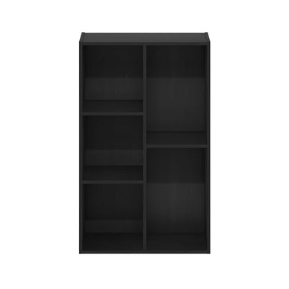 Furinno LUDER Book Shelf, 5-Cube Bookshelf, Reversible Bookcase with Open Shelves, 9.4 x 19.5 x 31.5, Easy Assembly, for Living Room, Bedroom, Home Office, Darkwood - color: Darkwood, size: 5-Cube, 9.4 x 19.5 x 31.5