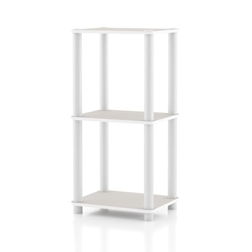 Homes: Inside + Out Apexa Modern 3-Tier Narrow Shelving Units, Collectibles Display Shelves, Easy Assembly Standing Shelf, Home Storage Organizer for Living Room, Bedroom, Office, Taupe Grey - color: Taupe Grey, size: 3-Tier (Narrow)