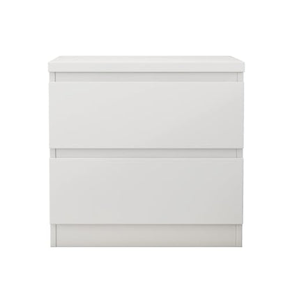 Nightstand with Drawers, Bedside Table with Drawers, Sofa Side Table Storage Cabinet, Night Stand for Bedroom Living Room (1, 2 Drawers White, 19.7" W×15.6" D×18.9" H) - color: 2 Drawers White