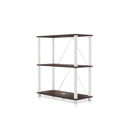 Homes: Inside + Out Apexa Modern 3-Tier Wide Shelving Units, Collectibles Display Shelves, Easy Assembly Standing Shelf, Home Storage Organizer for Living Room, Bedroom, Office, Espresso - color: Espresso, size: 3-Tier (Wide)