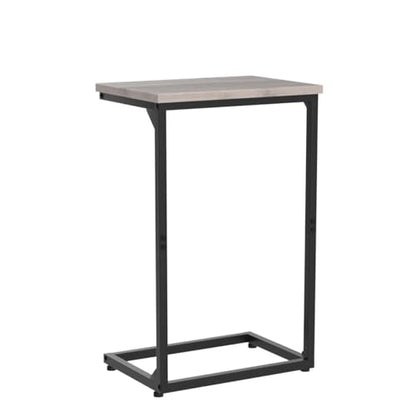AMHANCIBLE C Shaped End Tables Set of 2, Couch Side Tables that Slide Under Sofa, Slim TV Trays for Living Room and Bedroom, Narrow Space Saving Laptop Workstation, Grey, HET02BGY - color: Grey