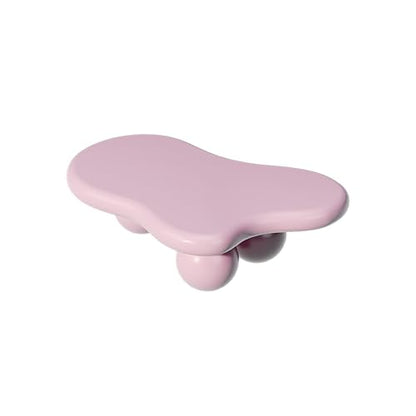 47.2" Cloud Coffee Table with 3 Ball Legs, Modern Irregular Center Table for Living Room, Low Cute Small MDF Tea Table for Bedroom, Space Apartment-Pink - color: Cloud-47" Pink
