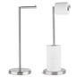 Marmolux Acc - Free Standing Toilet Paper Holder Stand Brushed Steel Finish 1pc - Storage for 4 Rolls of Toilet Tissue SUS 304 Stainless Steel Bathroom TP Stand - Toilet Paper Stand - Toilet Holder - color: Steel Brushed