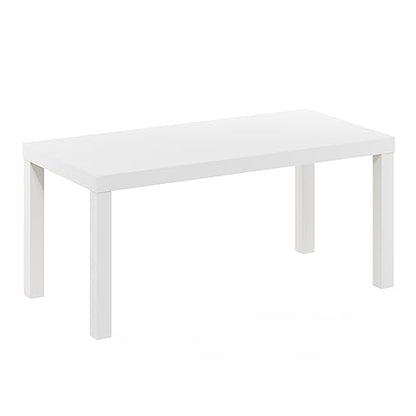 Furinno CLASSIC Coffee Table, Modern Rectangle Printer Stand, White | 1.8" Triple Thick Tabletop, Toolless Assembly, Side Table, for Living Room, Home Office - color: White, size: Rectangle