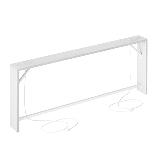 TIQLAB Sofa Table, 79 inch (1.2'' Thickness) Long Console Table Behind Couch, Narrow Entryway Table with Angled Metal Frame, Industrial Console Table, White - color: White, size: 79''L x 5.9''W x 31.5''H