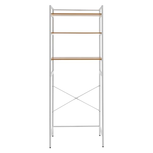 Laundry Room Rack, Over The Washer and Dryer Storage Shelf 3-Tier Freestanding Storage Utility Rack for Toilet Bathroom Kitchen - color: White