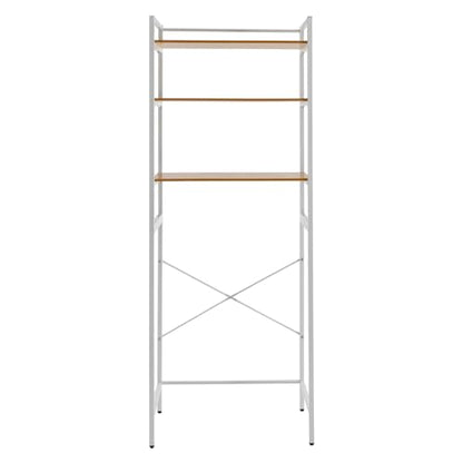 Laundry Room Rack, Over The Washer and Dryer Storage Shelf 3-Tier Freestanding Storage Utility Rack for Toilet Bathroom Kitchen - color: White