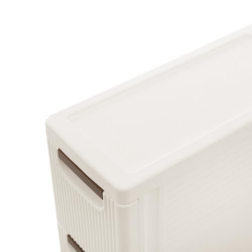 4 Tier Mobile Storage Cart, Modern White Slim Rolling Storage Cabinet with Wheels, Compact Organizer Cart for Kitchen Bathroom Bedroom Office (4 Drawer) - size: 4 Drawer
