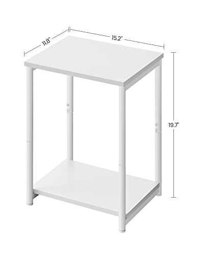 VASAGLE Side Tables Set of 2, Small End Table, Nightstand for Living Room, Bedroom, Office, Bathroom, White ULET272W14 - color: White