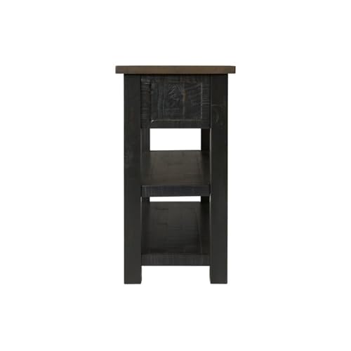 Martin Svensson Home Solid Wood Sofa Console Table, Black with Brown Top - color: Black With Brown Top