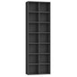 FOTOSOK 71'' Tall Bookshelf with 14 Cubes, 7 Tier Double Wide Black Bookshelf with 6 Adjustable Shelves, 19.6" Narrow Bookcase DVD/CD Media Storage, Space Saving Display Shelf Cabinet, Black - color: Black