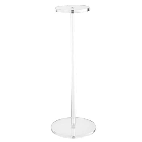 MyGift 16-Inch Cowboy Hat Rack Stand and Wig Holder, Decorative Baseball Cap Organizer, Fedora Display with Pedestal and Sturdy Round Base, Clear Premium Acrylic