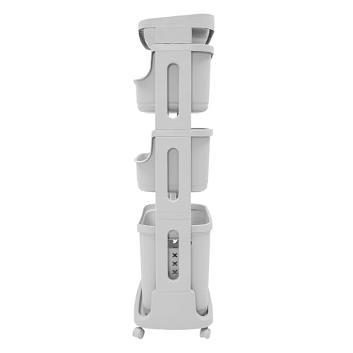 Laundry Basket, Laundry Basket Organizer Sorter Clothes Storage Organizer Shelf Rolling Cart with 4 Wheels, Laundry Hamper Basket Sorter Washing Hamper for Kitchens Bathrooms Bedrooms (4 Tier, Grey) - style: 4 Tier, Grey